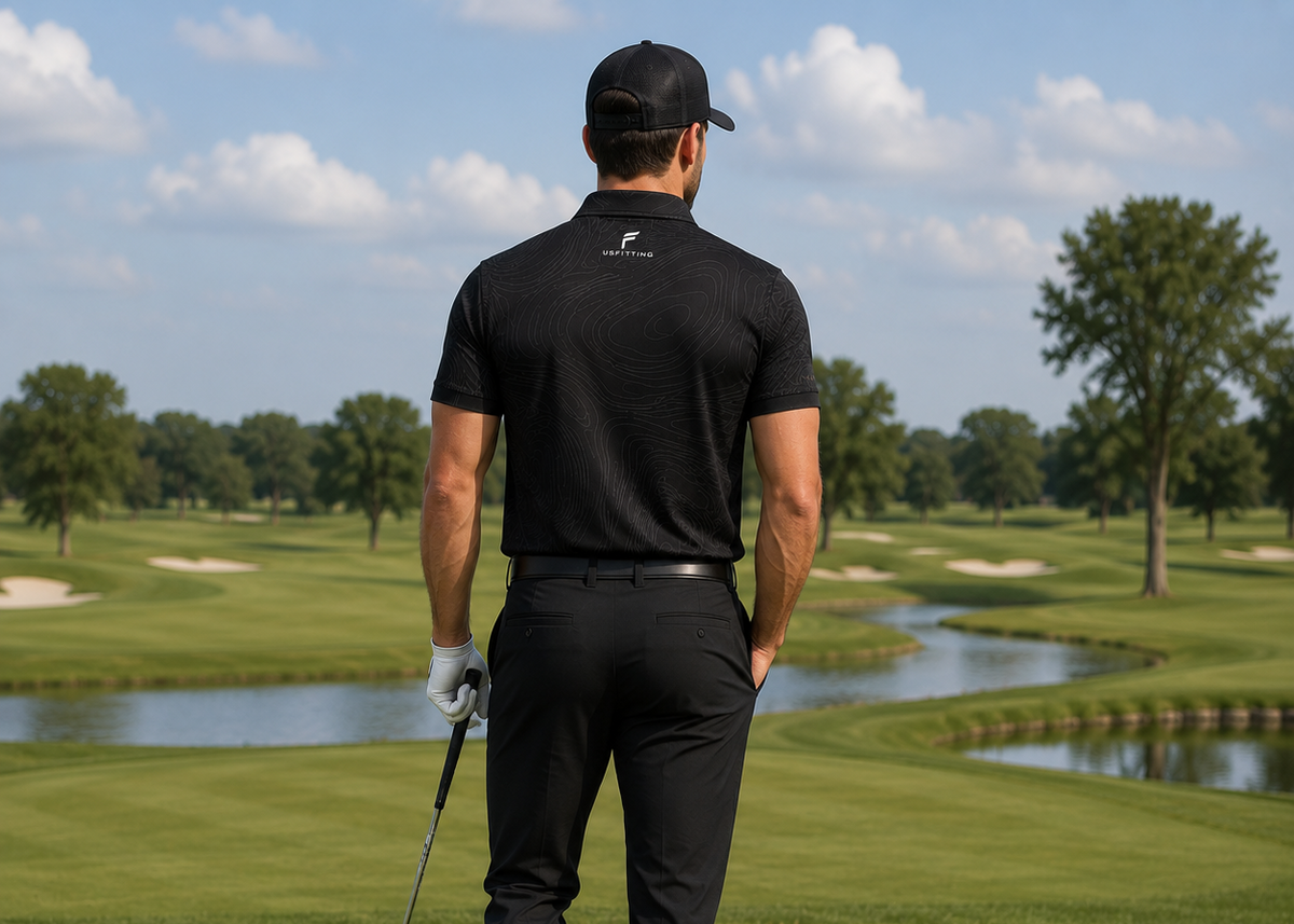 FITTING Premium Black Golf Polo Shirt – Performance Sports Polo for Golf & Active Wear