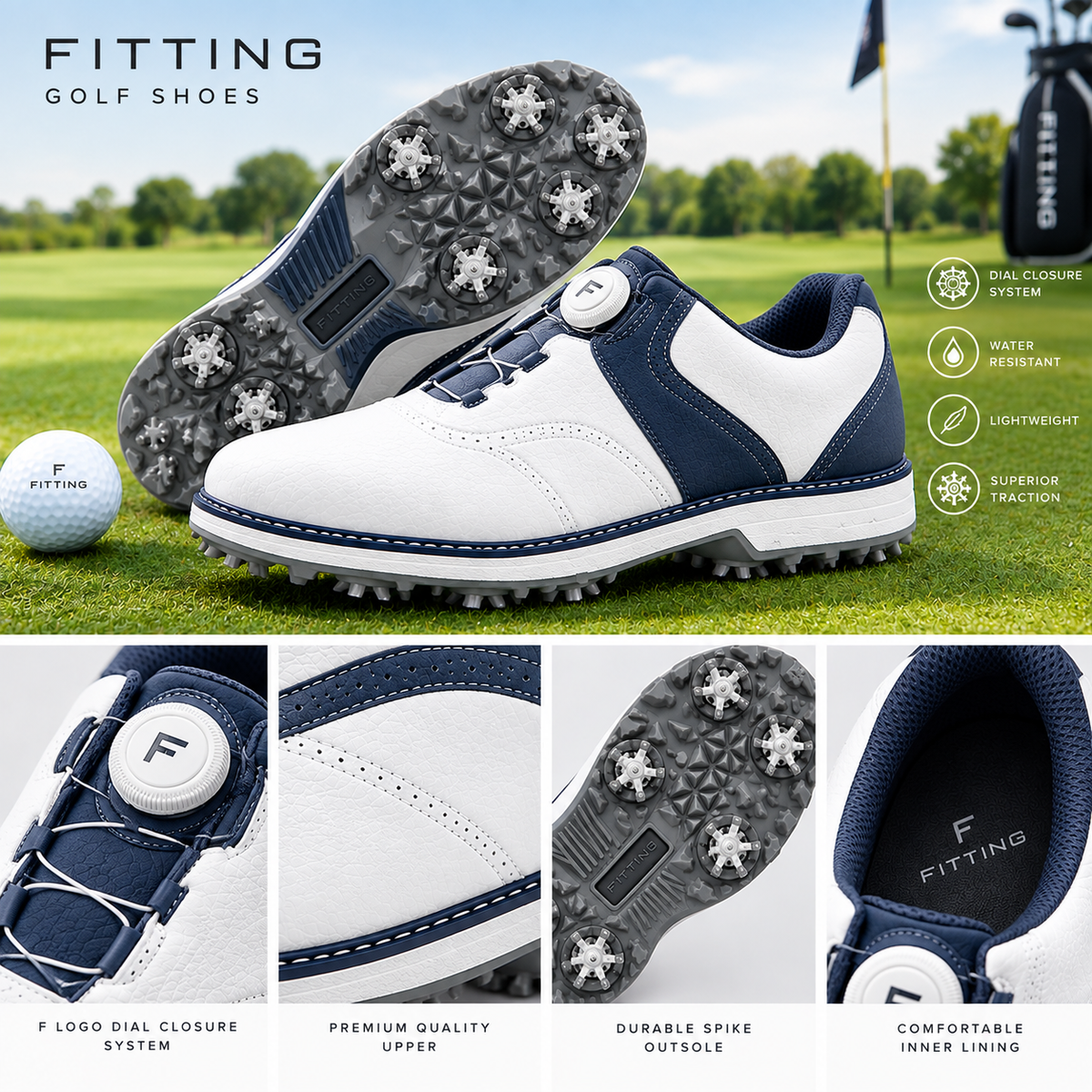 New Arrivals 2026 FITTING Golf Shoes for Men Premium – Lightweight, Comfortable & Waterproof Golf Footwear with Superior Grip