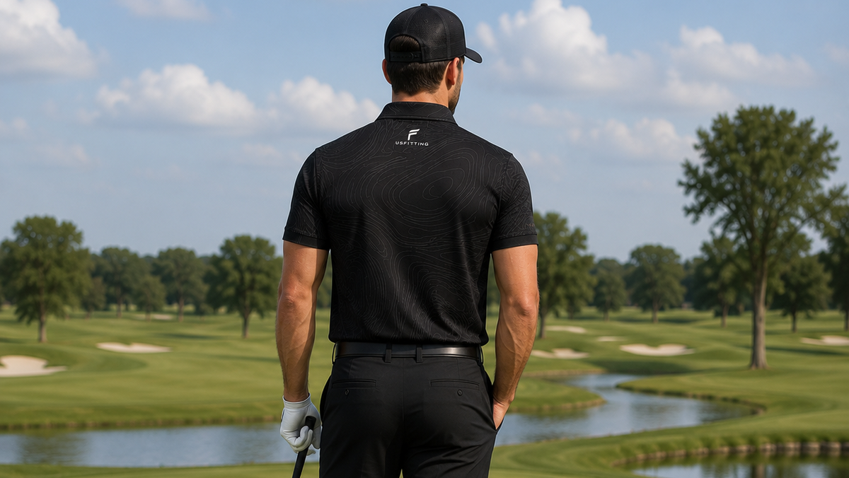 FITTING Premium Black Golf Polo Shirt – Performance Sports Polo for Golf & Active Wear