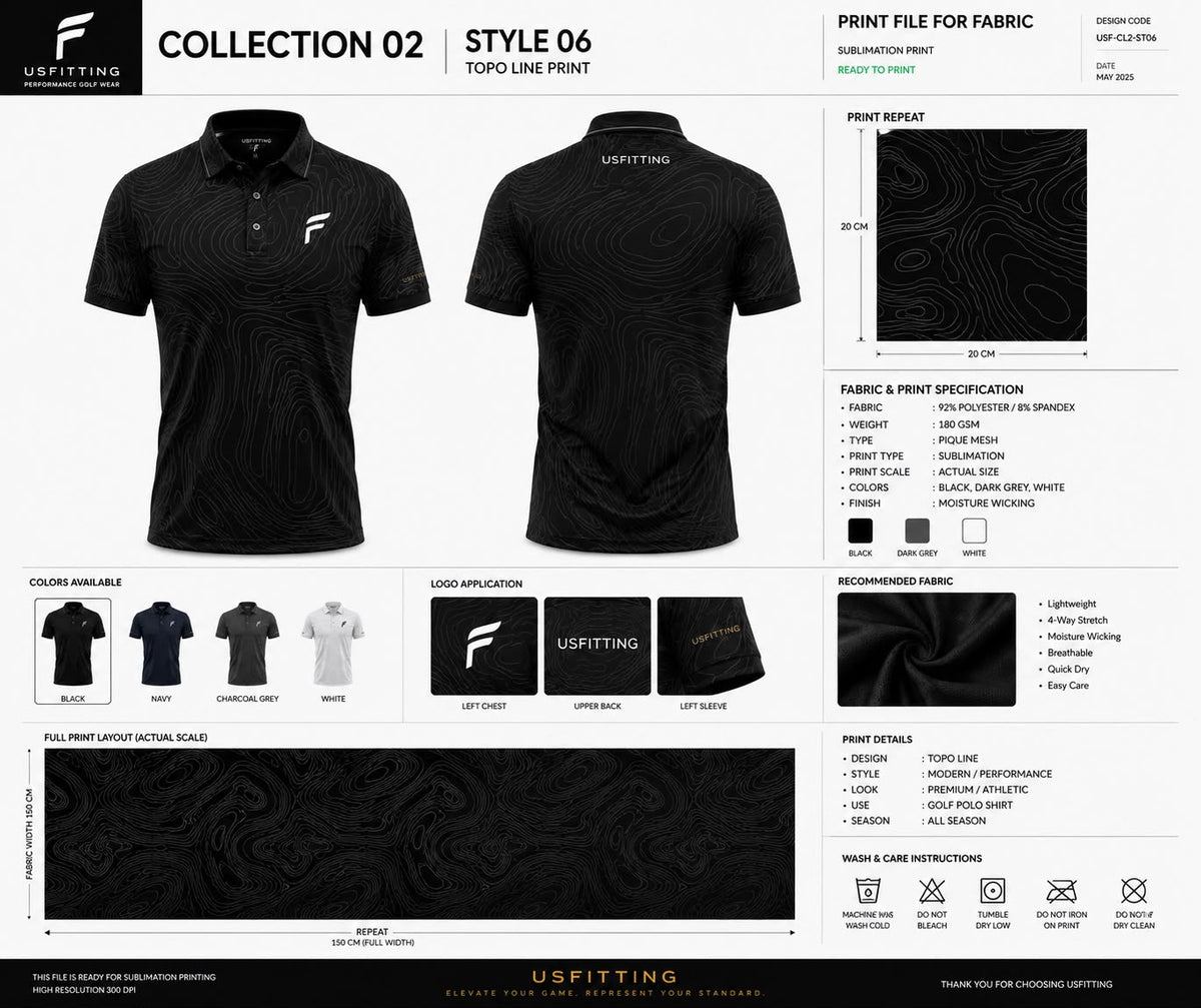 FITTING Premium Black Golf Polo Shirt – Performance Sports Polo for Golf & Active Wear